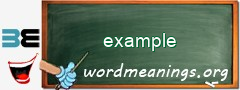 WordMeaning blackboard for example